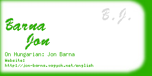 barna jon business card